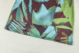 Summer Women's Fashion Chic Printed Sleeveless Halter Neck Low-Back Two-Piece Skirt Set