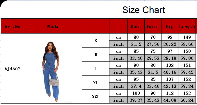 Halter Backless Slim-Fit Wide-Leg Denim Jumpsuit