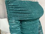 Women's Sequin Off-Shoulder Long-Sleeve Slim-Fit Bodycon Sexy Evening Dress
