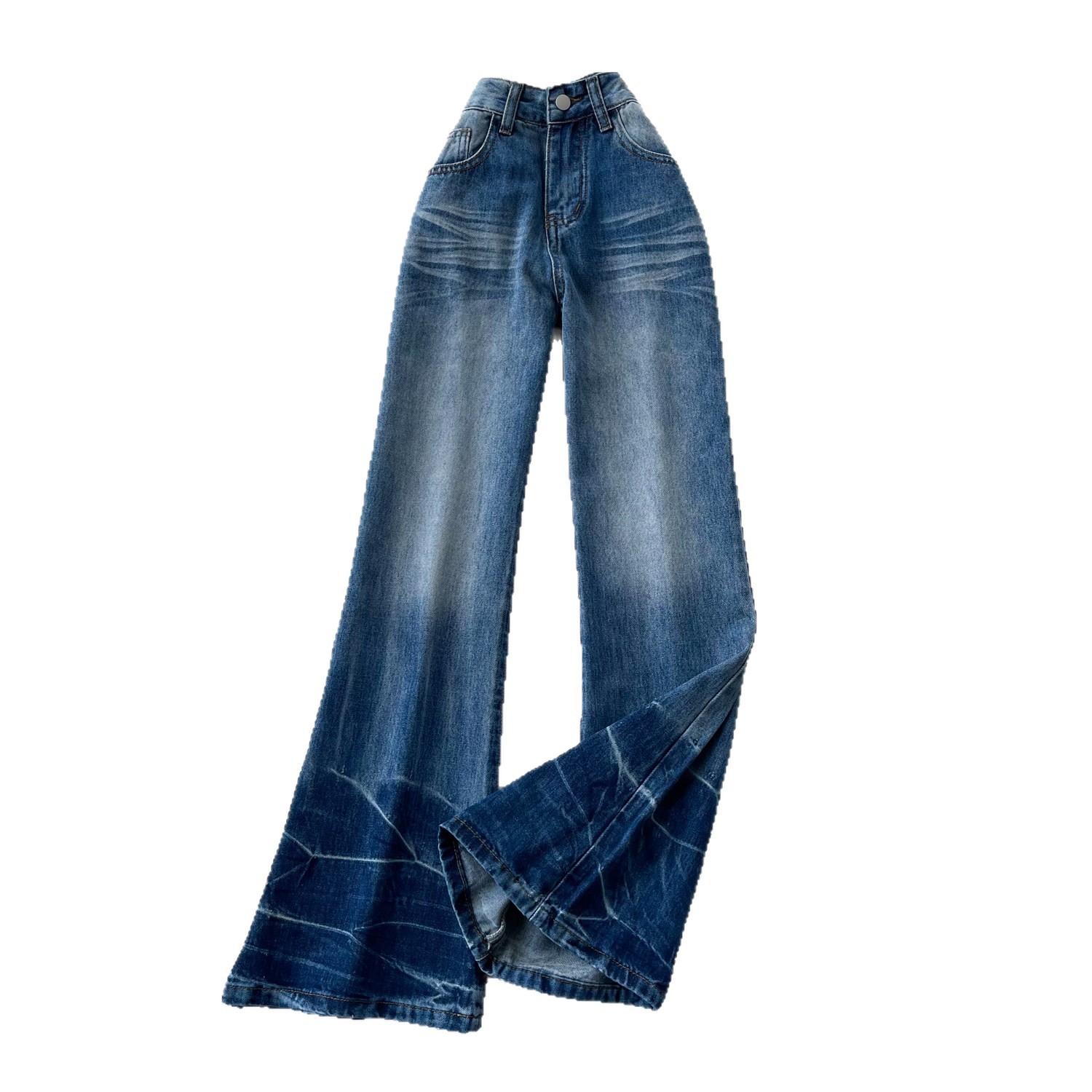 Bell Bottom Wide-Leg Denim Pants for Summer Streetwear