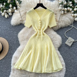Women V‑Neck Short Sleeve Knit Dress
