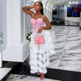 Women Casual Cami Top and Irregular Skirt Two‑Piece Set