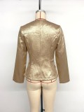 Women Irregular V‑Neck Long Sleeve Blazer