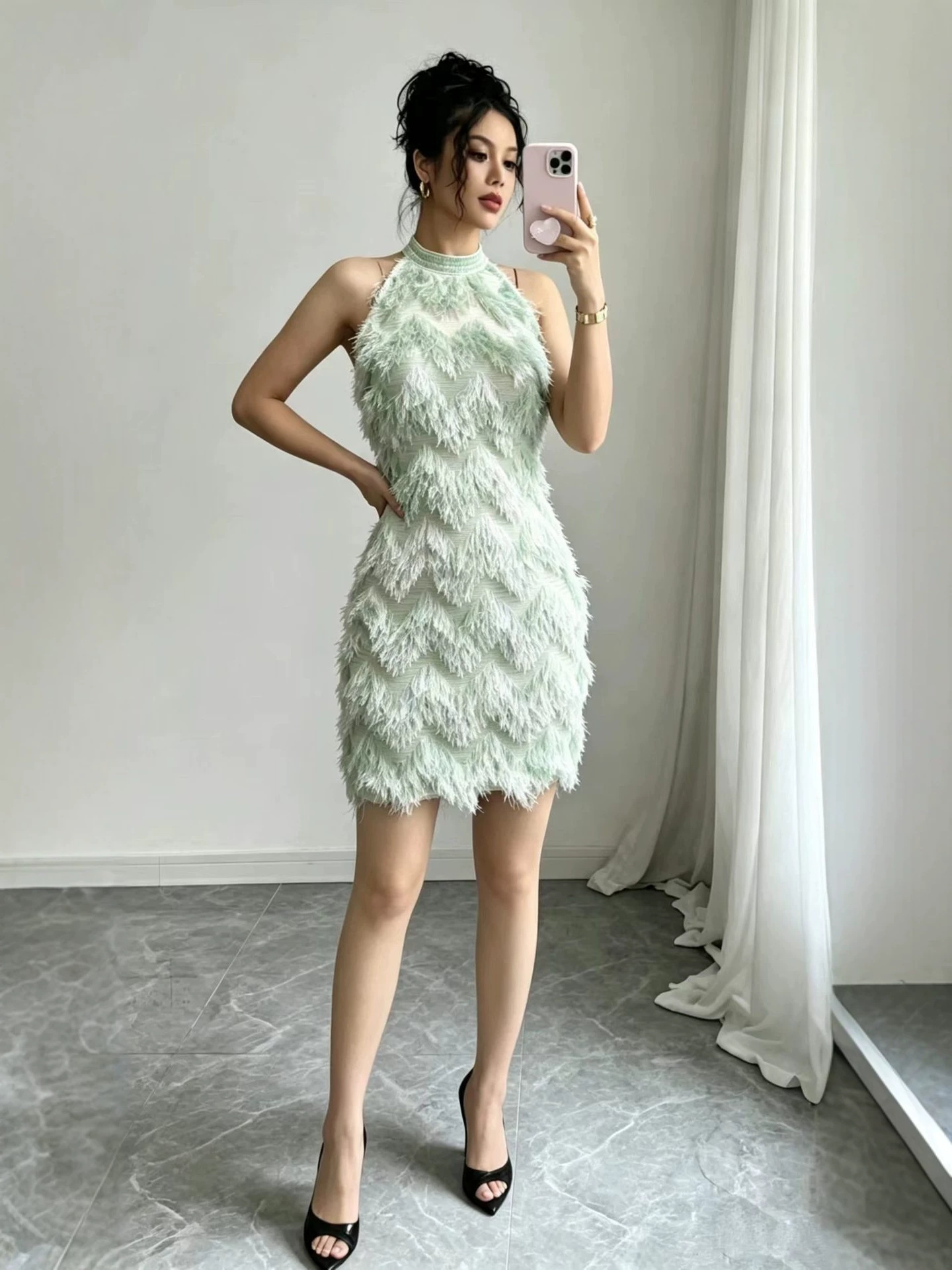 Cascading Ruffle Strap Dress for Beach Holidays