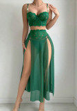 Women Summer Sexy Chain‑Decor Lace Lingerie Two‑Piece Set