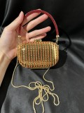 Women Rhinestone Tassel Mini Evening Clutch Purse