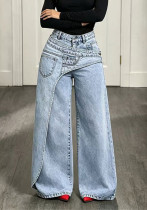Women Summer Casual Wide‑Leg Denim Pants Women Summer Casual Wide‑Leg Denim Pants