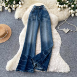 Women American Summer Bell Bottom Wide‑Leg Denim Pants