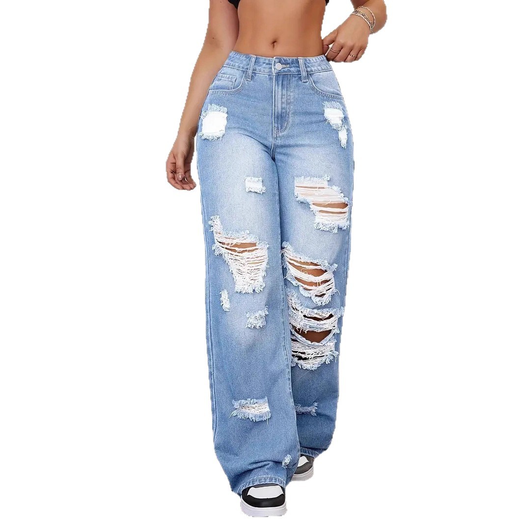 Ripped Denim Pants for Casual Streetwear