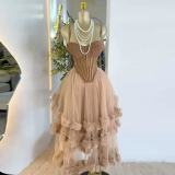Women Casual Cami Top and Irregular Skirt Two‑Piece Set
