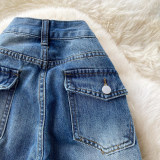 Women American Summer Bell Bottom Wide‑Leg Denim Pants