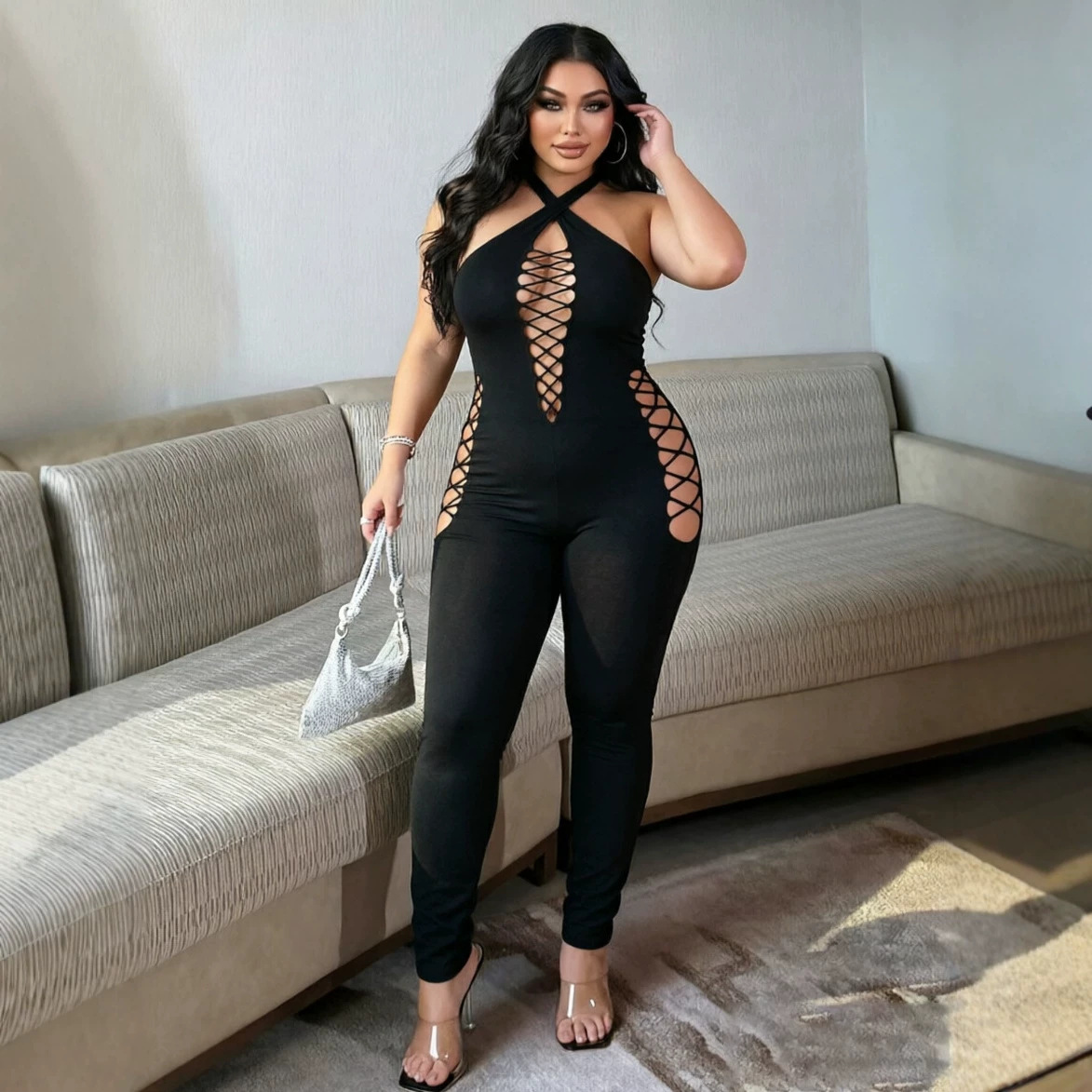 Sleeveless Round Neck Jumpsuit for Casual Wear