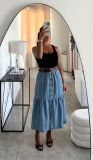 Women Summer Slit Denim Skirt