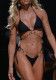 Women Holidays Halter Neck Tie‑Detail Two‑Piece Swimsuit