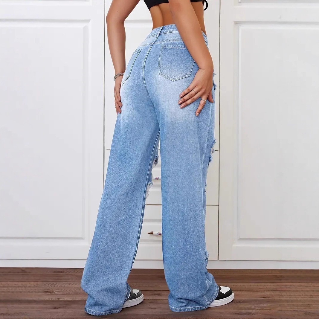 Ripped Denim Pants for Casual Streetwear