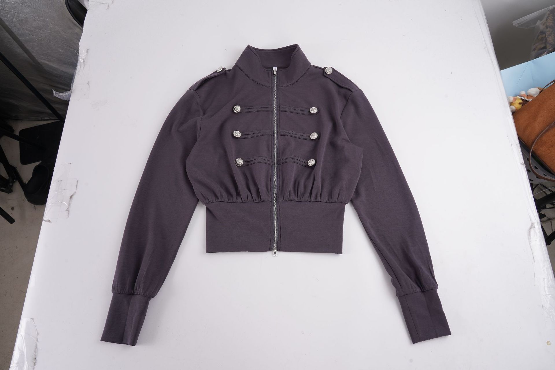 High-Neck Jacket Top for Casual Wear