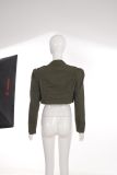 Women American Casual Army‑Green Denim Jacket