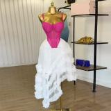 Women Casual Cami Top and Irregular Skirt Two‑Piece Set