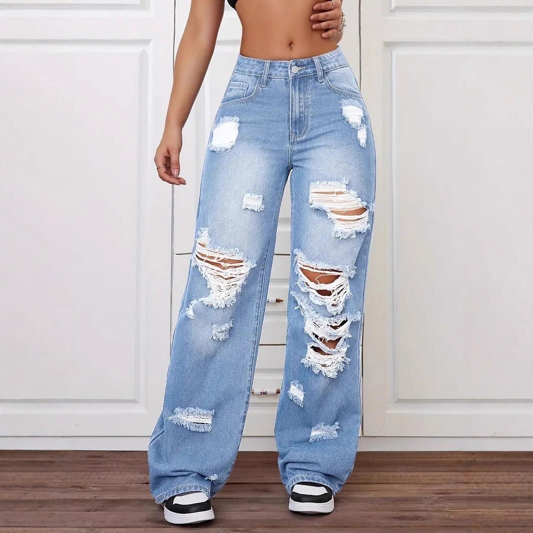 Ripped Denim Pants for Casual Streetwear