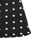 Women Autumn French Elegant Turndown Collar Polka Dot Dress
