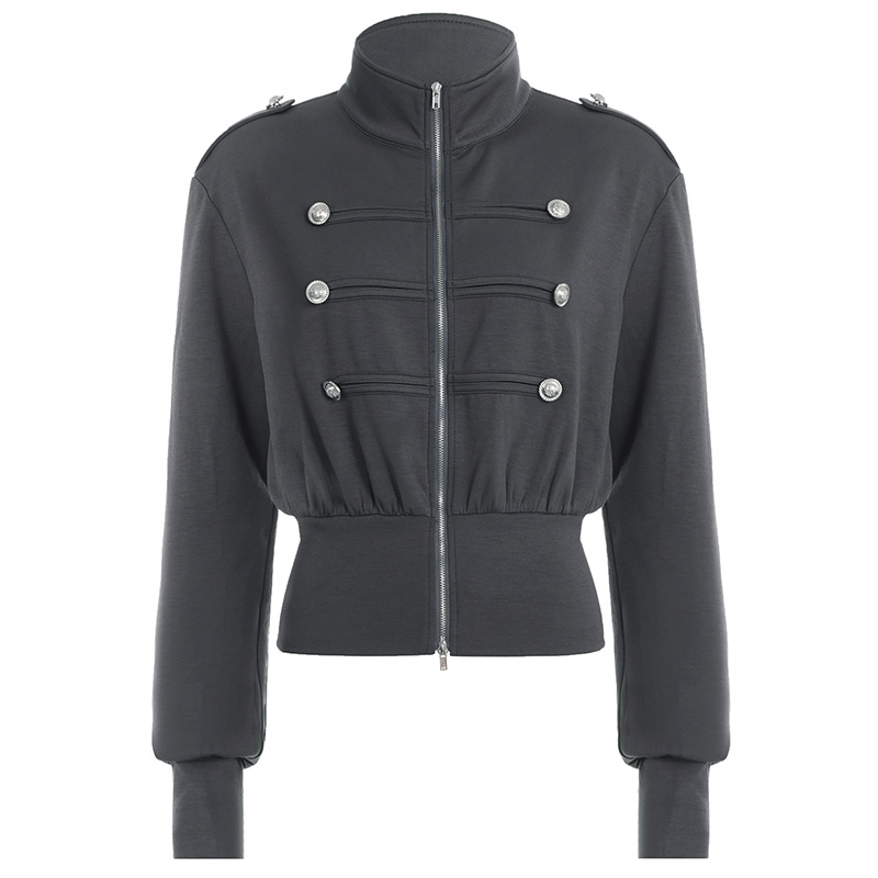 High-Neck Jacket Top for Casual Wear