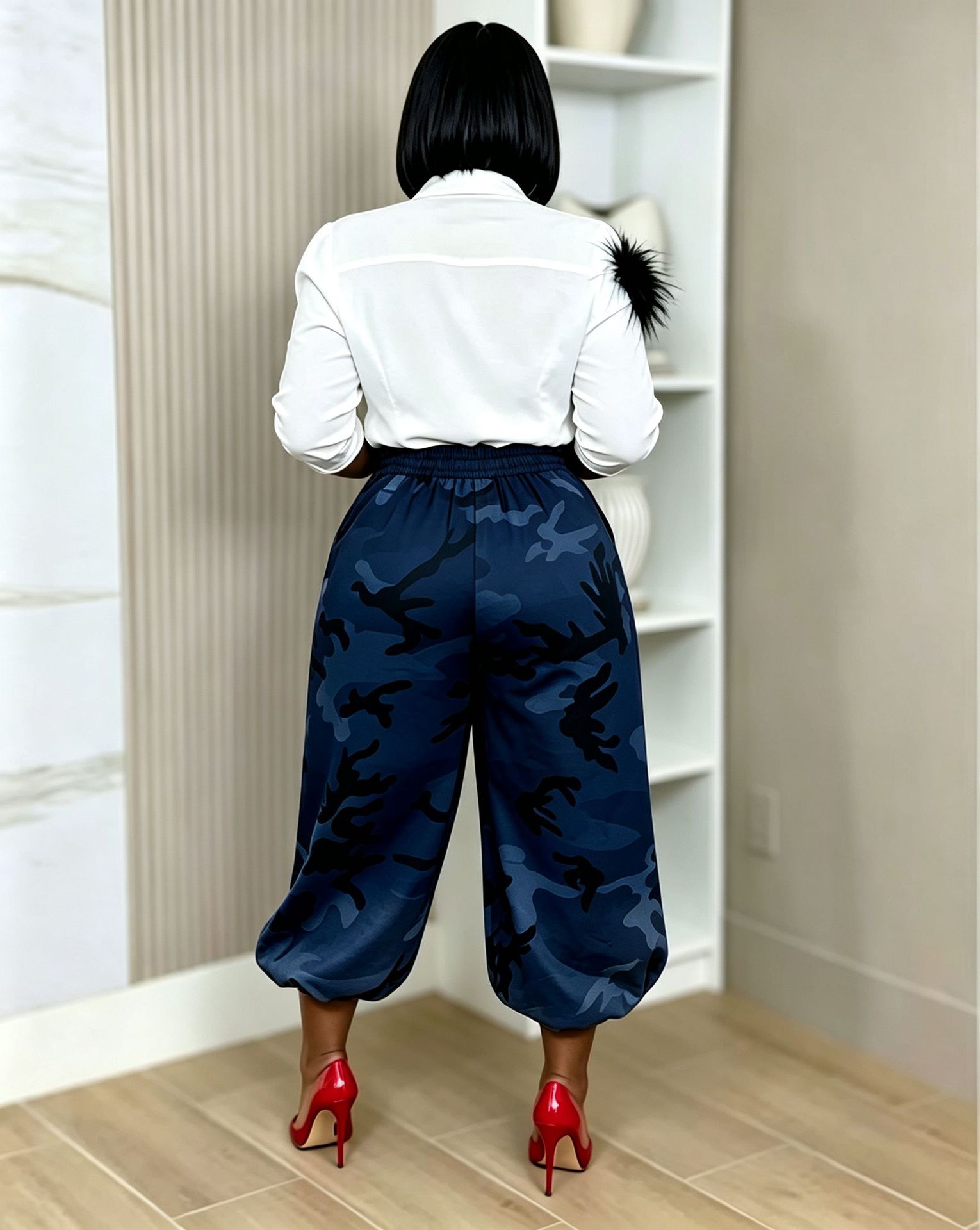 Drawstring Loose Camouflage Jogger Pants for Activewear