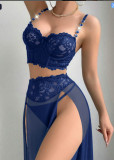 Women Summer Sexy Chain‑Decor Lace Lingerie Two‑Piece Set