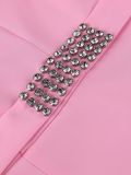 Women Summer Ruffle Sleeve Rhinestone Mermaid Party Bodycon Dress