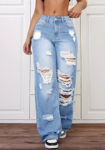 Women Ripped Denim Pants Women Ripped Denim Pants