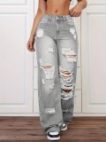 Women Ripped Denim Pants