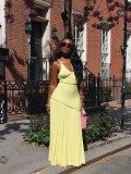 Women Summer V‑Neck Cami Top and Pleated Skirt Two‑Piece Set