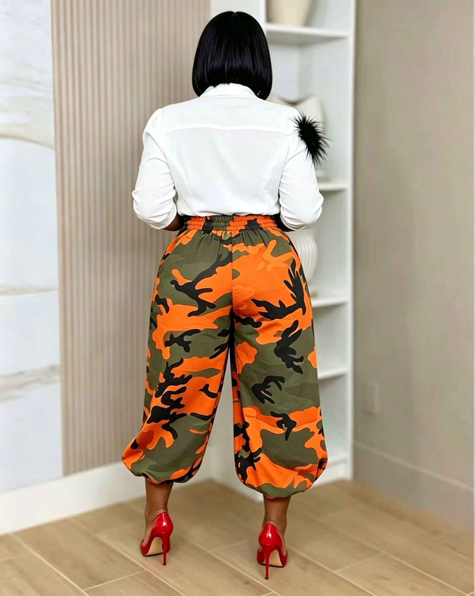Drawstring Loose Camouflage Jogger Pants for Activewear