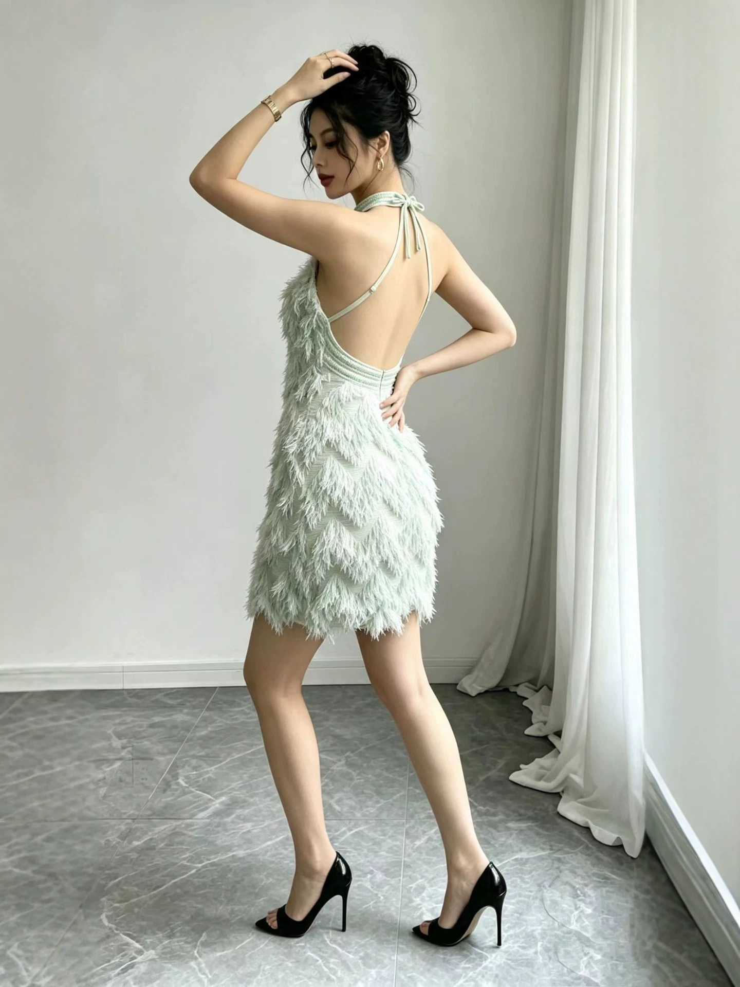 Cascading Ruffle Strap Dress for Beach Holidays