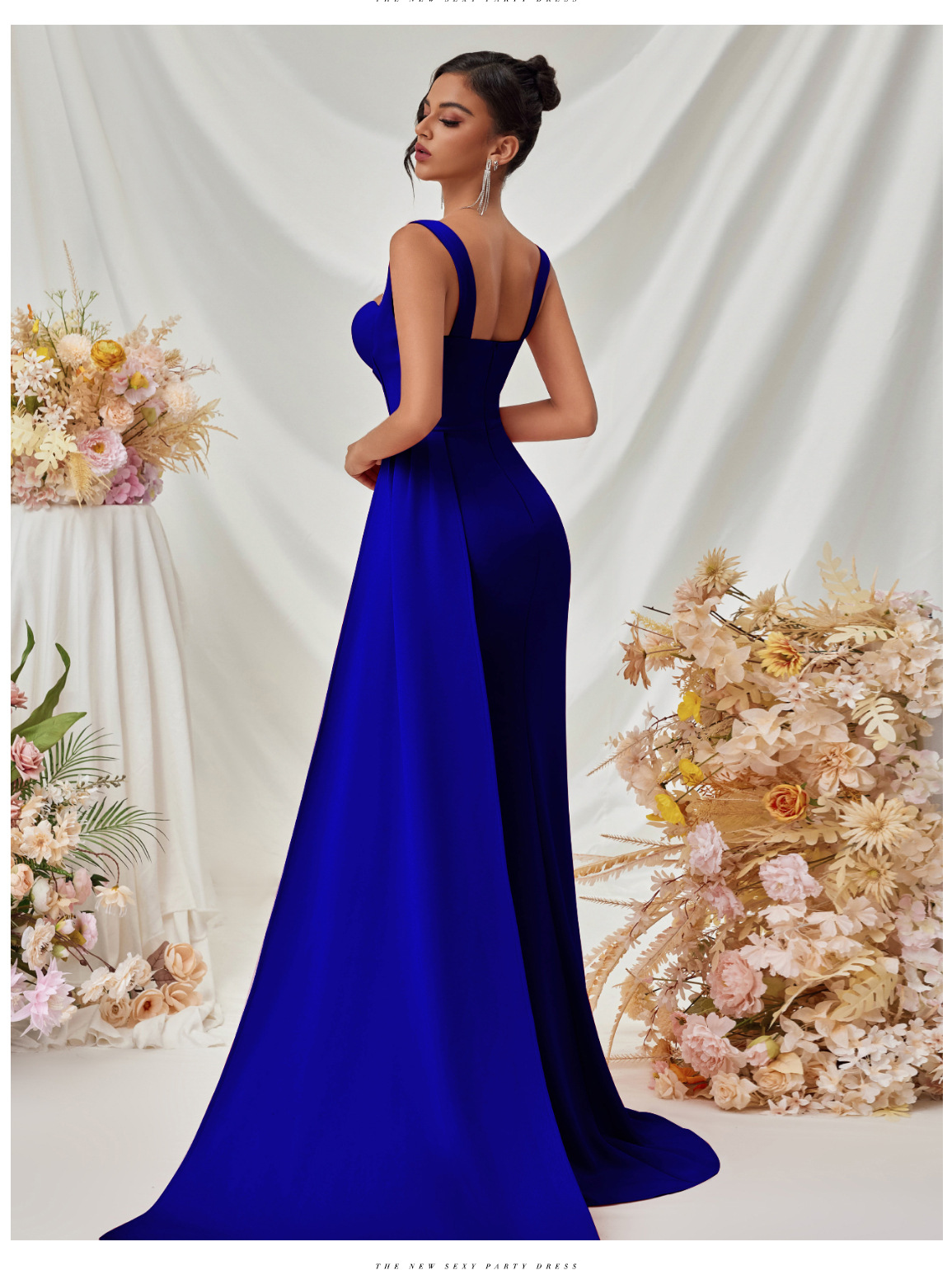 Slit Spaghetti Strap Bodycon Maxi Dress for Clubwear