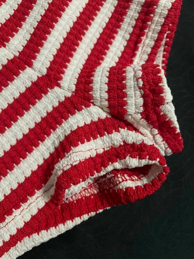 Striped Square Leg Shorts for Summer Holidays