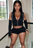 Women’s Sexy Slim Fit Zipper Short Crop Top Hoodies
