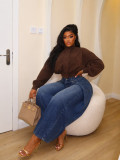 Women’s Patchwork Wide Leg Denim Pants