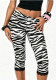 Women’s Y2K Zebra Print Low Rise Lace Trim Slim Fit Stretch Basic Pants