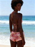 Women’s Two-Piece Lace-Up Push-Up Holiday Swimsuit