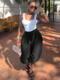 Women’s Fashion Casual Elastic Waist Lantern Harem Pants with Side Zipper