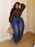 Women’s Patchwork Wide Leg Denim Pants