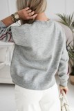 Women Autumn Winter Long Sleeve Jacquard Heart‑Print Round‑Neck Knit Sweater