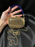 Women Rhinestone Tassel Mini Evening Clutch Purse