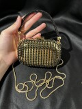 Women Rhinestone Tassel Mini Evening Clutch Purse