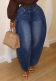 Women’s Patchwork Wide Leg Denim Pants
