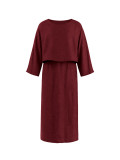 Women Casual Round Neck Top and Slit Skirt Two‑Piece Set