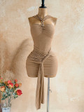 Women Metallic‑Accent Sexy Dress