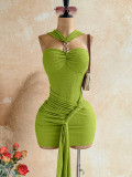 Women Metallic‑Accent Sexy Dress