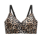 Plus Size Women Leopard Print Sexy Wire‑Free Lingerie Bra