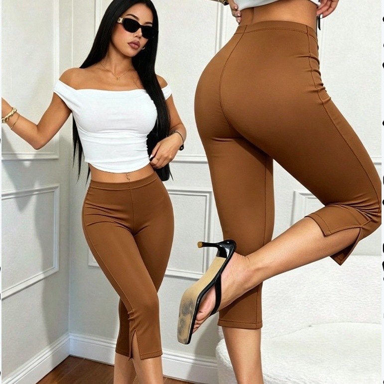 Slit Yoga Pants for Summer Activewear